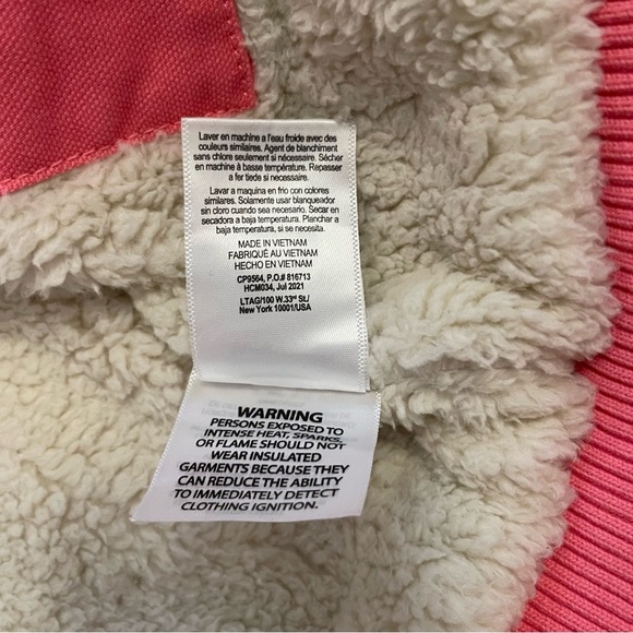 Carhartt Youth M 10-12 Coat Duck Canvas Girls Sherpa Lined Hooded Jacket Pink - Picture 8 of 13